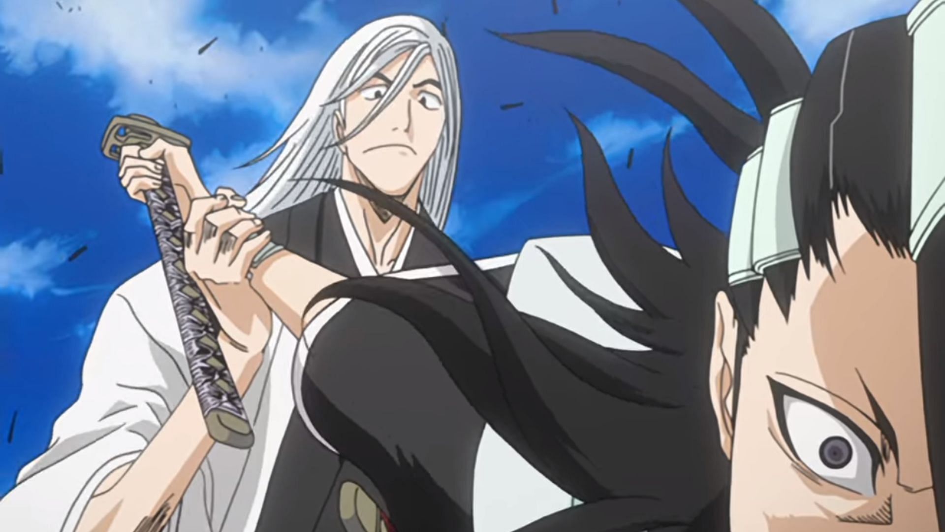 Ukitake stops Byakuya Kuchiki in the Bleach anime series (Image via Studio Pierrot)
